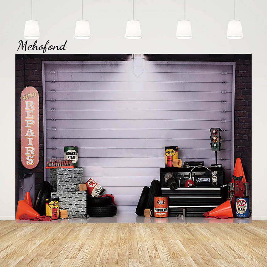 Workshop Tools Background - Samochód Mehofond naprawia warsztat fotograficzny w