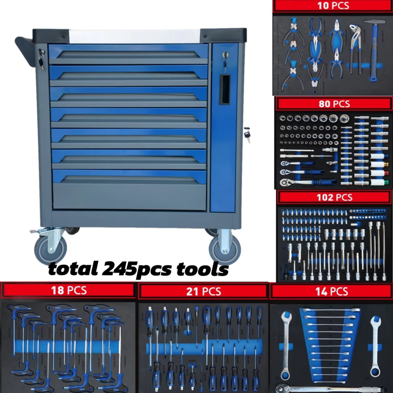 Workshop Tools Cabinet - 7-szufladowa, zamykana na klucz, stalowa szafka