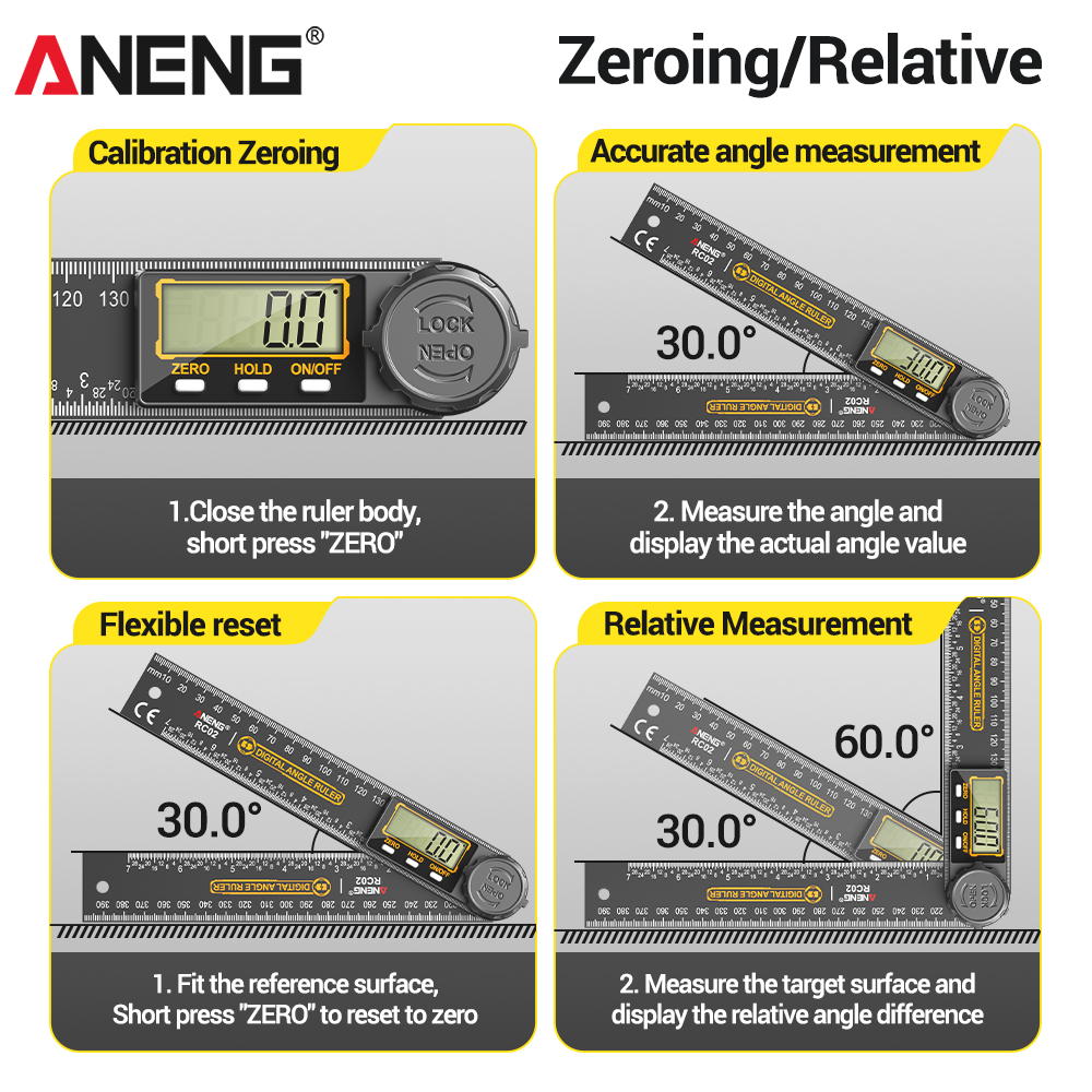 ANENG RC02 Cyfrowy kątomierz 3 – Workshop Measuring Tools recenzja i cena