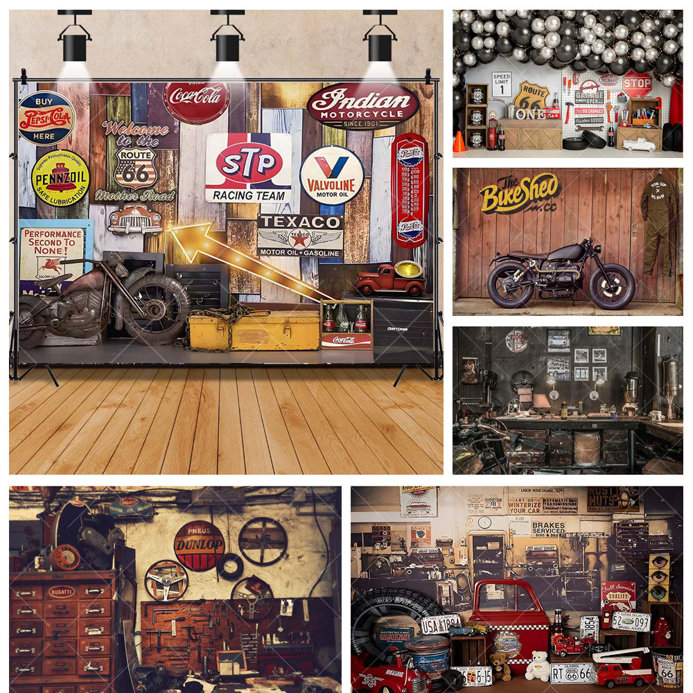 Retro motocykl naprawa samocho – Workshop Tools Background recenzja i cena